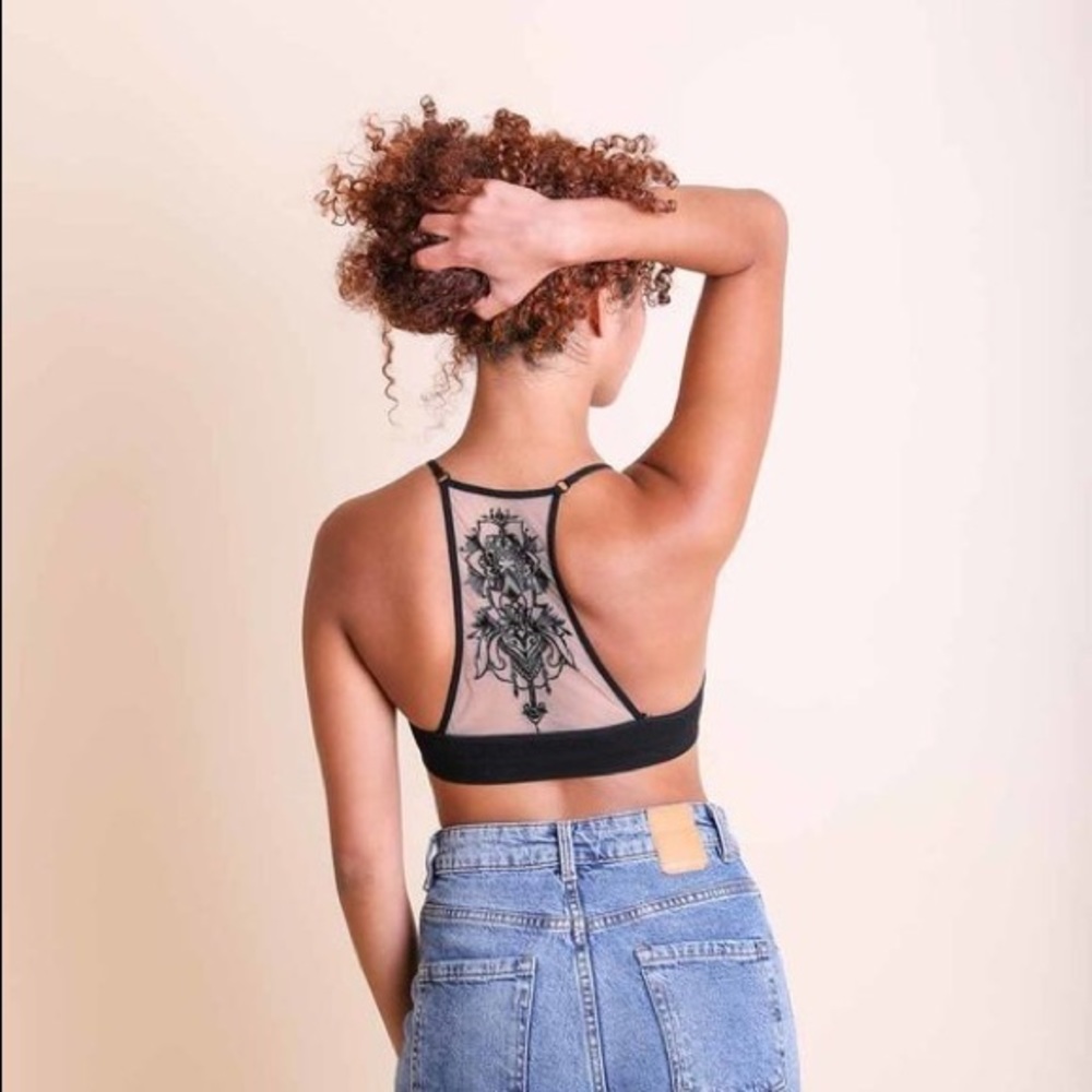 Mesh Detail Racerback Bralette